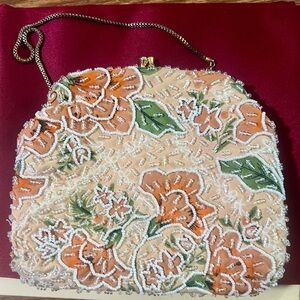 Vtg Walborg Silk & beaded Purse